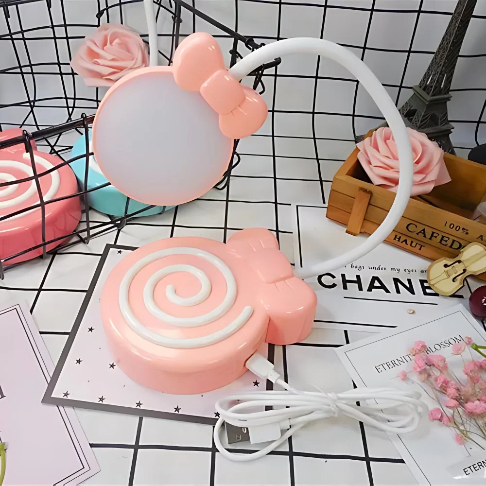 1-lichts Candy-bureaulamp Moderne mooie plastic studielamp met flexibele zwanenhals voor meisjesslaapkamer Clearhalo
