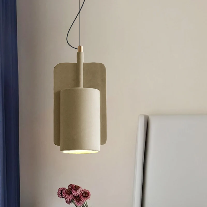 1-lichts Cement Drop hanglamp fabriek grijs/geel/rood halve cilinder woonkamer plafond hanglamp Clearhalo