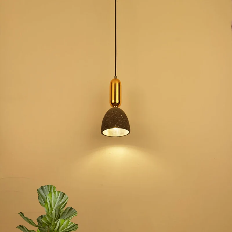 1-lichts eetkamer hanglamp Macaron wit/zwart/roze plafondlamp met koepelvormige terrazzo kap Clearhalo