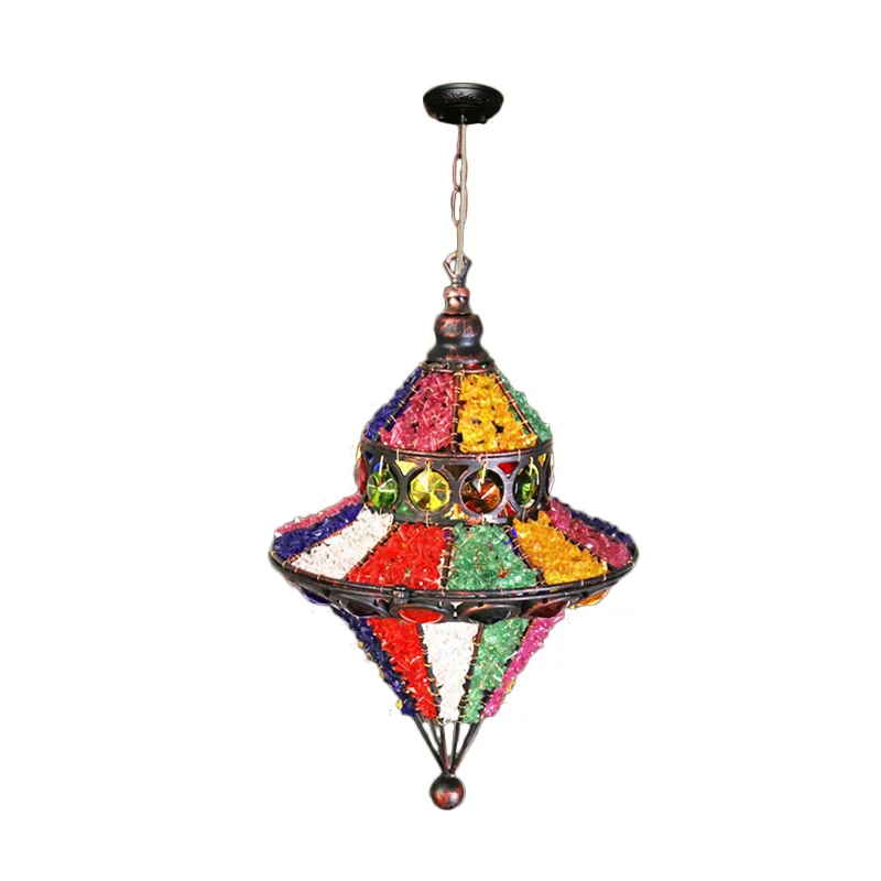 1-lichts hangende verlichtingsarmatuur Art Deco restaurant hanglamp met kegel/traanmetaal wit/rood Clearhalo