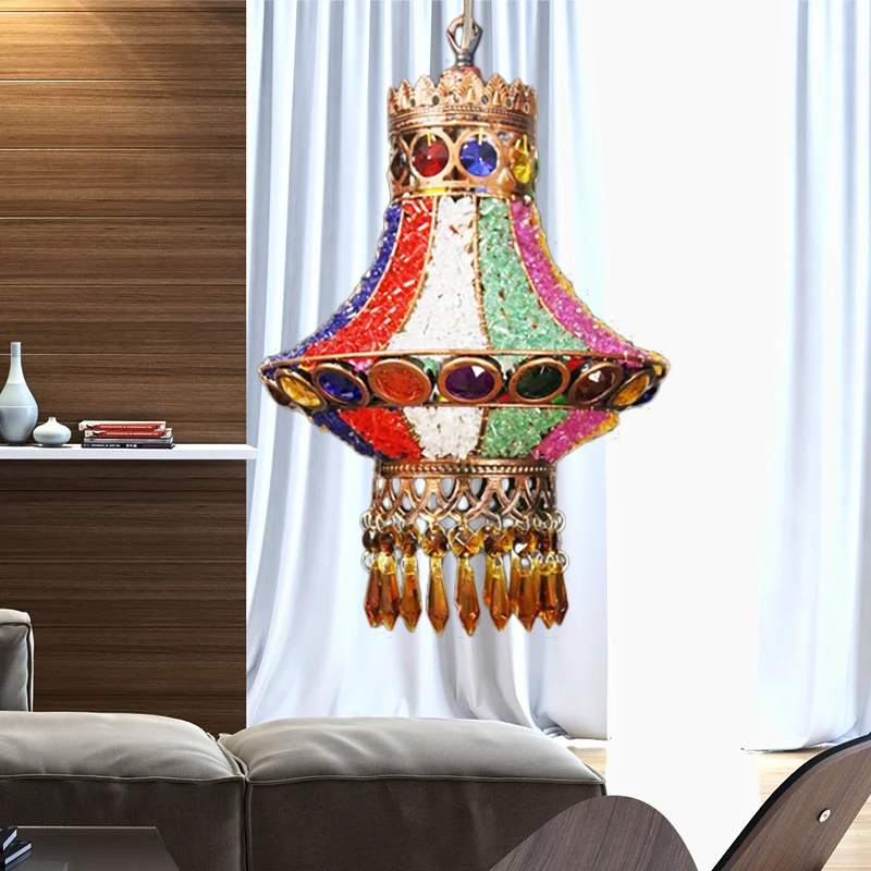 1-lichts hangende verlichtingsarmatuur Art Deco restaurant hanglamp met kegel/traanmetaal wit/rood Clearhalo