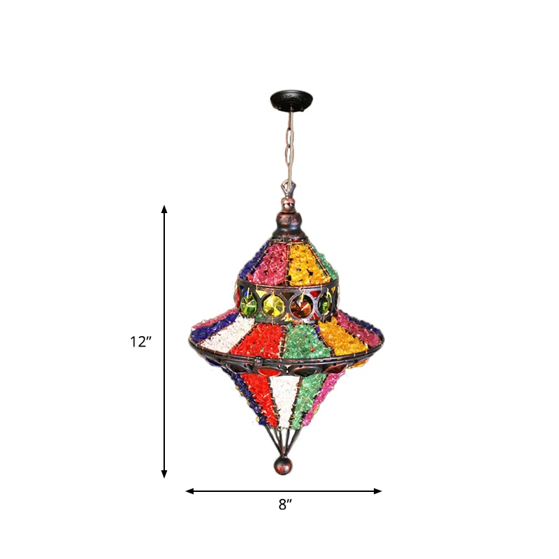 1-lichts hangende verlichtingsarmatuur Art Deco restaurant hanglamp met kegel/traanmetaal wit/rood Clearhalo