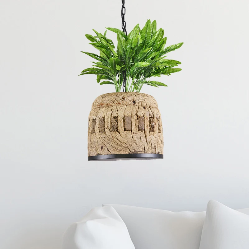 1-lichts hanglamp Fabriek Eetkamer Plant Hanglampset met koepelvormige harskap groen Clearhalo