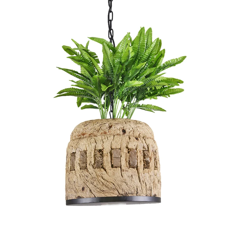 1-lichts hanglamp Fabriek Eetkamer Plant Hanglampset met koepelvormige harskap groen Clearhalo