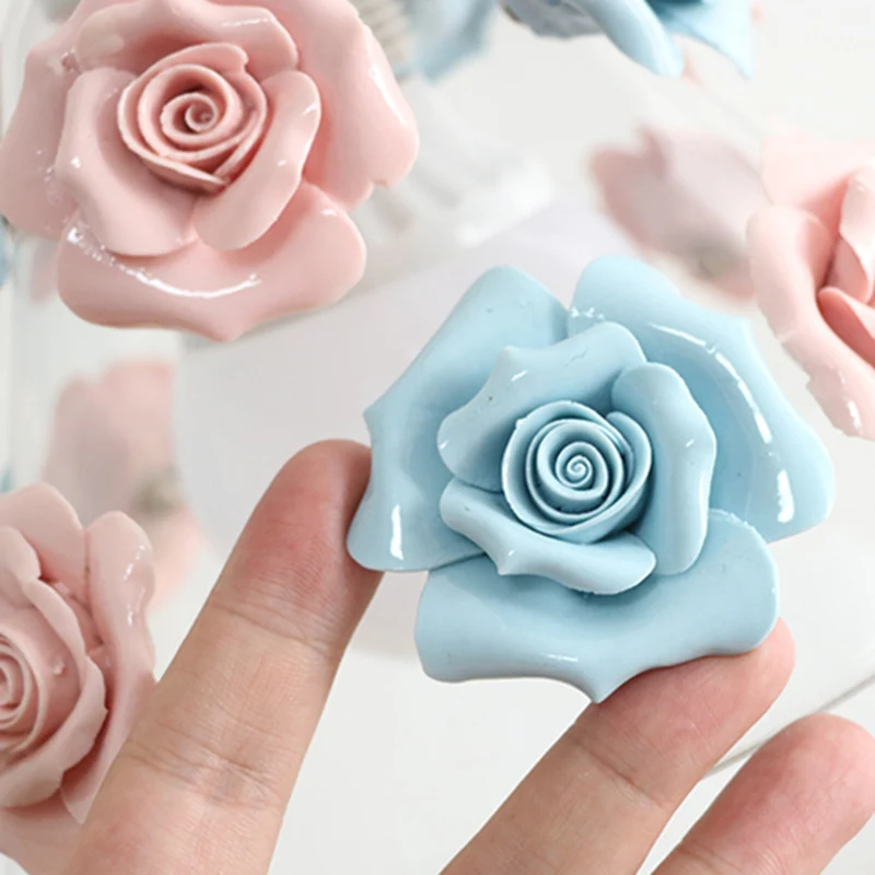 1-lichts hanglamp Koreaanse Garden Rose keramische hanglamp voor slaapkamer Clearhalo