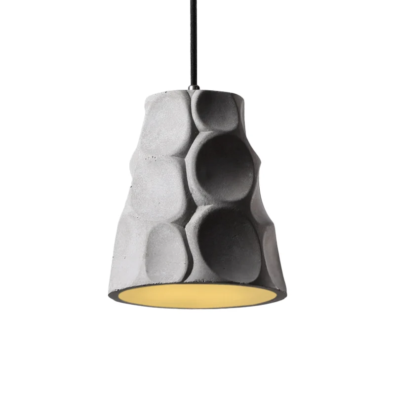 1-lichts hanglamp met kegelvormige betonnen kap grijze hangende plafondlamp Scandinavische stijl Clearhalo