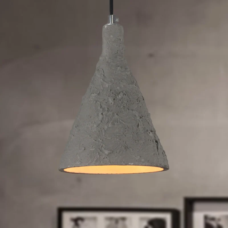 1-lichts hanglamp met trechterkap Cement industriële restaurant hanglamp grijs Clearhalo