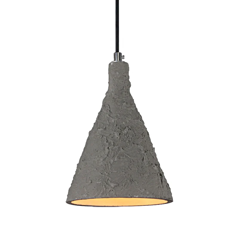 1-lichts hanglamp met trechterkap Cement industriële restaurant hanglamp grijs Clearhalo