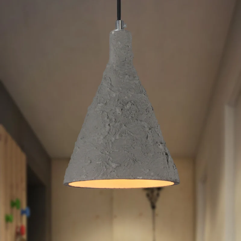 1-lichts hanglamp met trechterkap Cement industriële restaurant hanglamp grijs Clearhalo