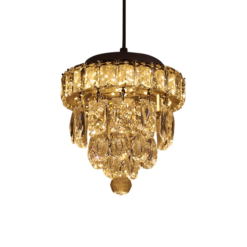 1-lichts hanglamp Moderne 5-laags taps toelopende mini-heldere kristallen hanglamp Clearhalo