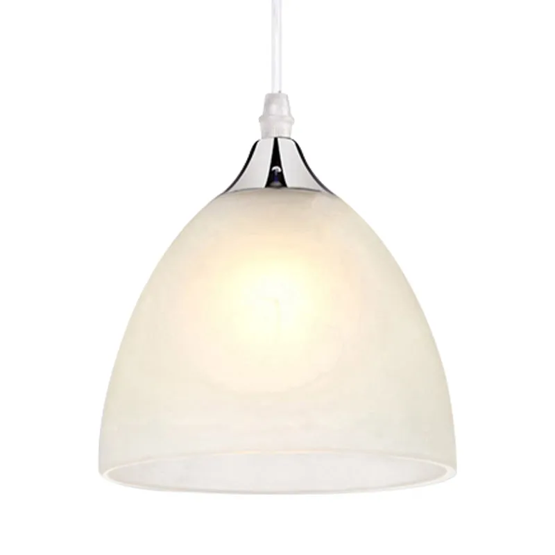 1-lichts keukenhanglamp met witte glazen kap, modernistisch gepolijst nikkel hangende plafondlamp Clearhalo