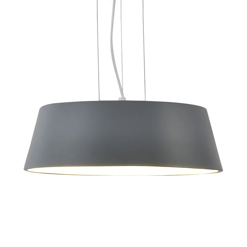 1-lichts keukenhanglamp Minimalistische grijze hanglamp met metalen trommelkap Clearhalo