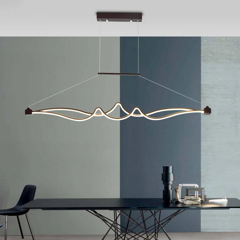 1-lichts LED-kantoorkroonluchter met symmetrische acrylkap Bruine plafondhanger boven tafel warm/wit/natuurlijk licht Clea...