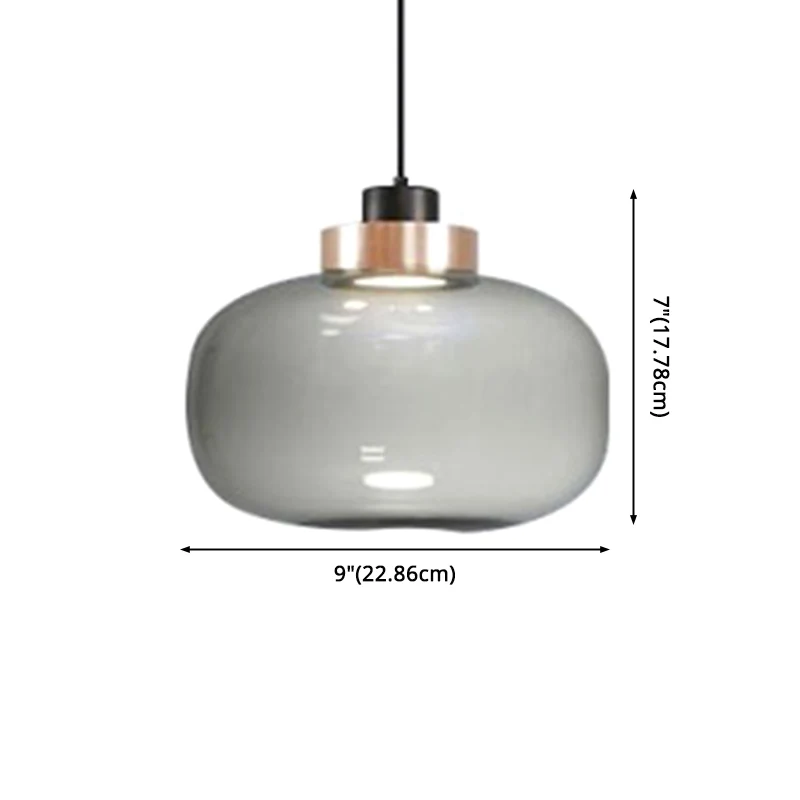 1-lichts Mason Jar hanglamp moderne handgeblazen glazen kap hanglamp Clearhalo