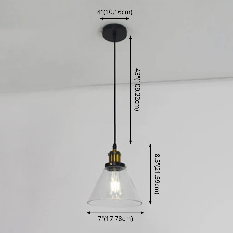 1-lichts plafondlamp retro industriële stijl glazen plafondarmatuur voor restaurant Clearhalo