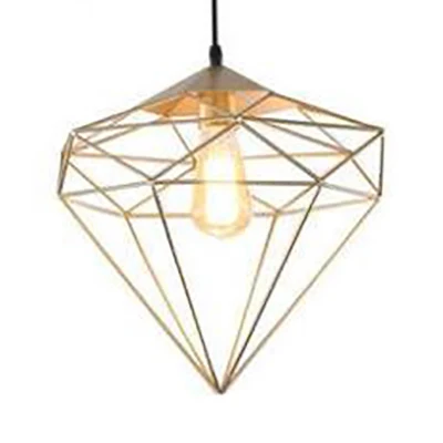 1-lichts prisma kooi hanglamp moderne stijl goud metallic hanglamp met verstelbaar snoer Clearhalo