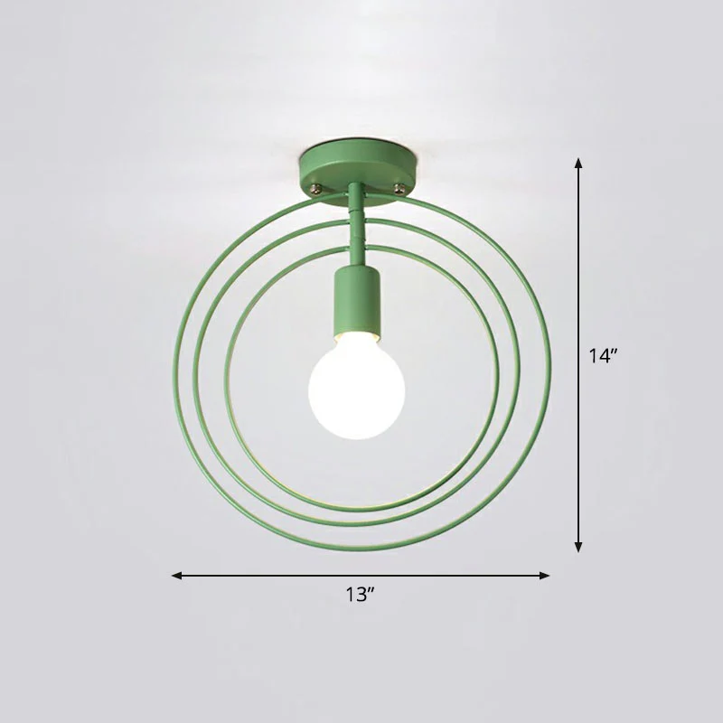 1-lichts semi-inbouwverlichting Retro-stijl geometrisch ijzeren inbouwarmatuur voor gang Clearhalo