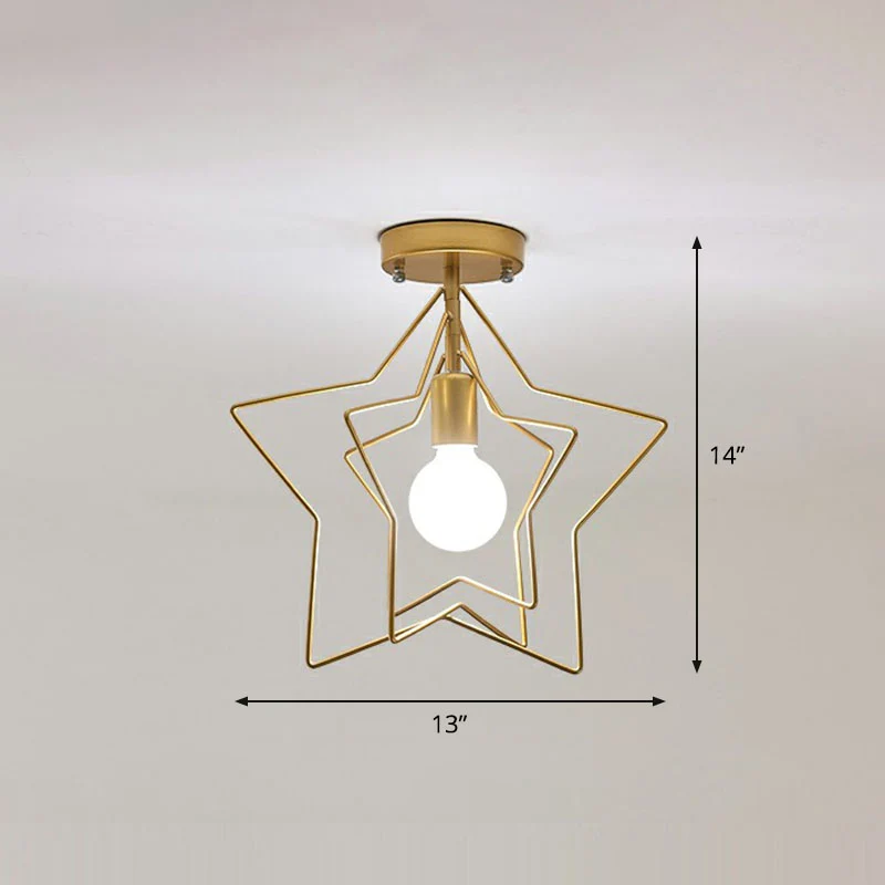 1-lichts semi-inbouwverlichting Retro-stijl geometrisch ijzeren inbouwarmatuur voor gang Clearhalo