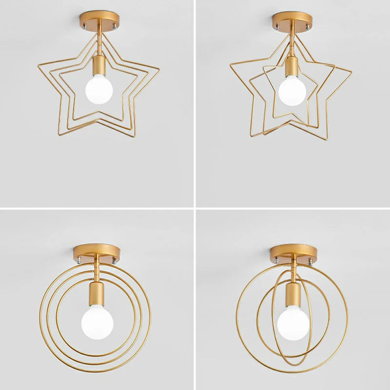 1-lichts semi-inbouwverlichting Retro-stijl geometrisch ijzeren inbouwarmatuur voor gang Clearhalo