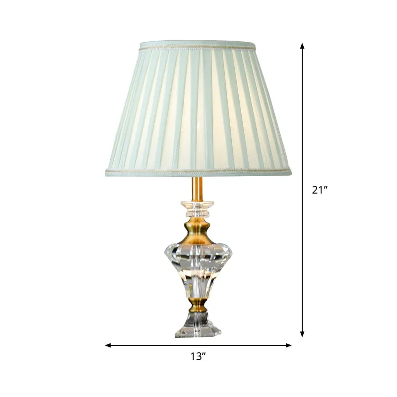1-lichts woonkamer tafellamp moderne stijl meerblauwe nachtlamp met urnvormige kristallen voet Clearhalo