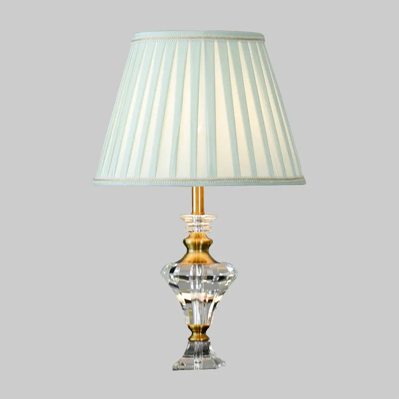1-lichts woonkamer tafellamp moderne stijl meerblauwe nachtlamp met urnvormige kristallen voet Clearhalo