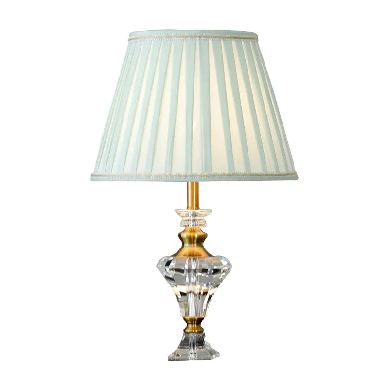 1-lichts woonkamer tafellamp moderne stijl meerblauwe nachtlamp met urnvormige kristallen voet Clearhalo