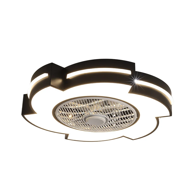 21,5" brede windmolen LED plafondventilatorlamp minimalistisch acryl wit/zwart/blauw semi-inbouwverlichting Clearhalo