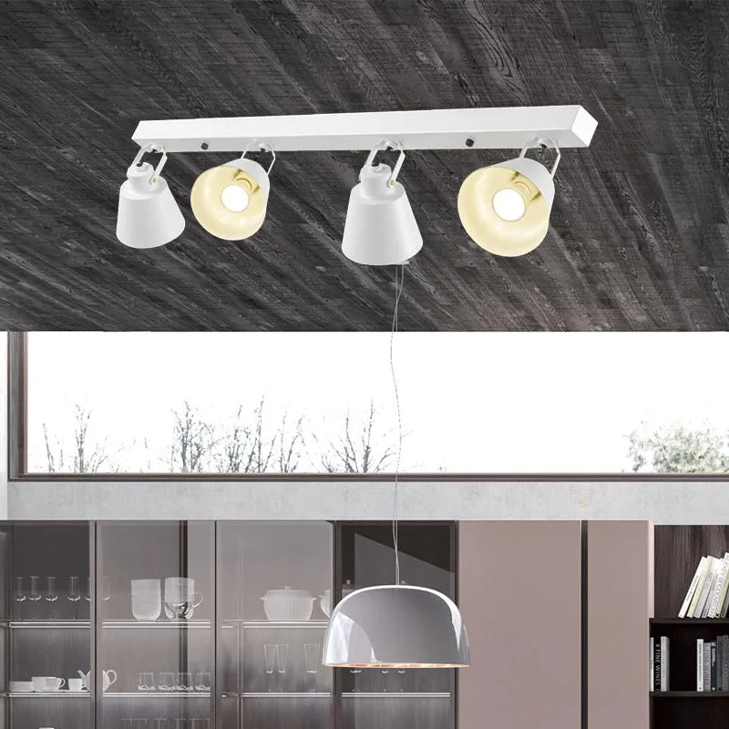2/3/4 Lichten Emmer Plafondlamp Armatuur Loft Stijlvol Zwart/Wit Afwerking Metaal Draaibaar Semi Inbouw Verlichting Clearhalo