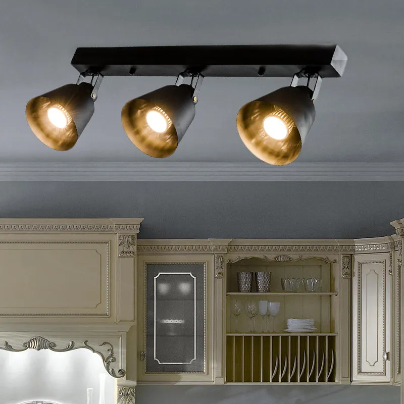 2/3/4 Lichten Emmer Plafondlamp Armatuur Loft Stijlvol Zwart/Wit Afwerking Metaal Draaibaar Semi Inbouw Verlichting Clearhalo