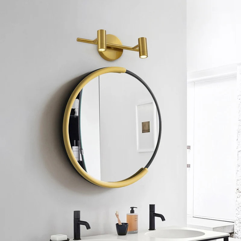 2/3/4-lichts LED-buisijdelheidslamp Traditionele messing metalen wandkandelaar Verlichting voor badkamer Clearhalo