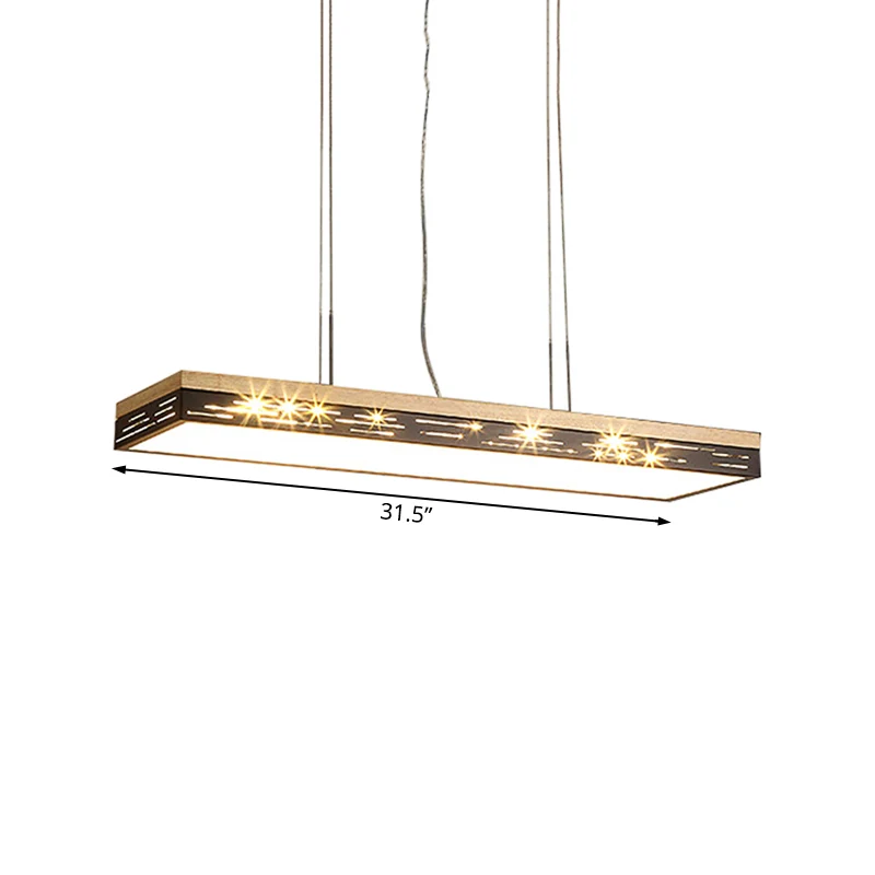 23,5"/31,5"/35,5" brede zwarte lineaire hangende plafondlamp moderne LED hangende lichtarmatuur warm/wit/natuurlijk licht...