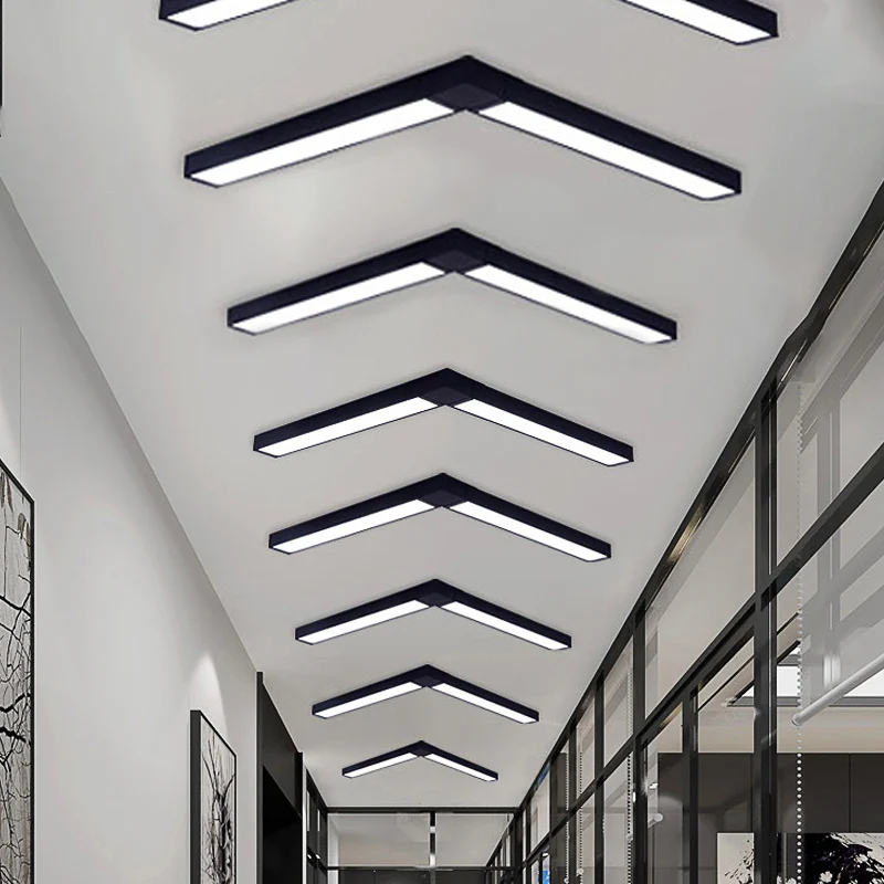 23,5"/35,5"/47" lange led-hangende verlichting met slanke rechthoekige lineaire metalen kap minimale zilver/zwart/witte pl...