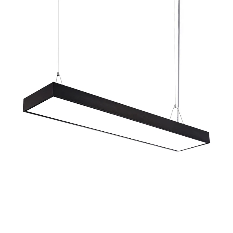 23,5"/35,5"/47" lange led-hangende verlichting met slanke rechthoekige lineaire metalen kap minimale zilver/zwart/witte pl...