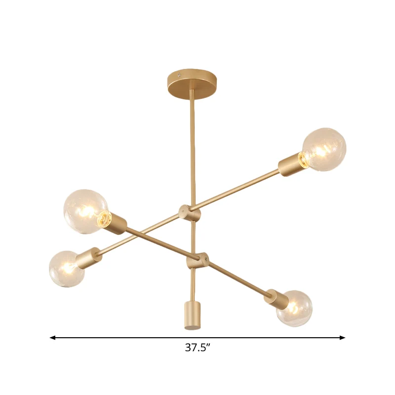 2/3-Tier mobiele arm metalen druppellamp postmoderne 4/5/7 lichten gouden hangende kroonluchter boven tafel Clearhalo