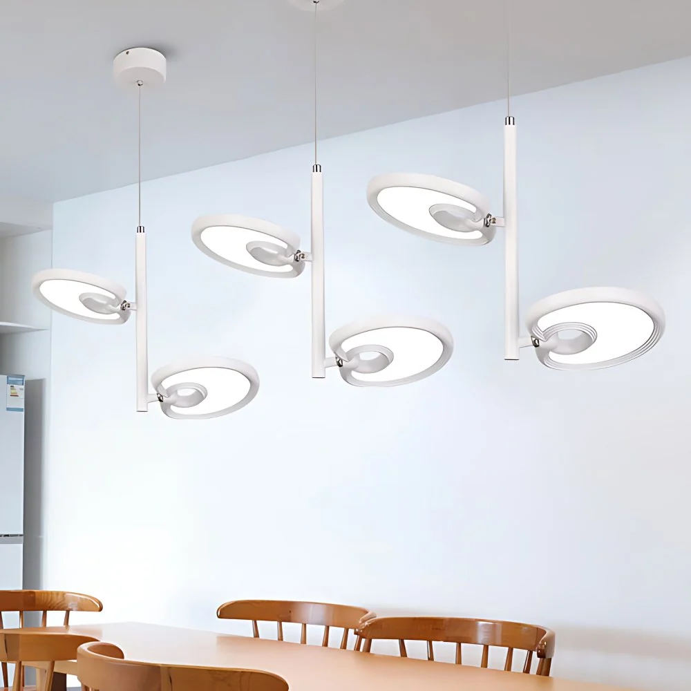 2/4/6 Heads blad hangende hanglamp modern metaal zwart/wit LED hanglamp voor eetkamer warm/wit/neutraal licht Clearhalo