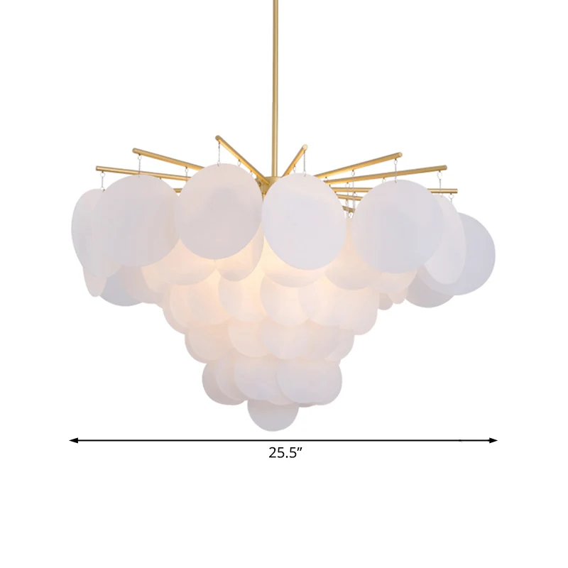 25 "/25.5"/34 "brede witte schilferige kroonluchter eenvoudige 4 lampen acryl plafond hanger voor slaapkamer Clearhalo