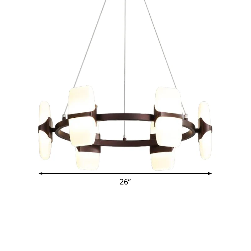 26"/30" brede ronde hanglampset moderne metalen 8-lichts koffie hangende kroonluchter Clearhalo