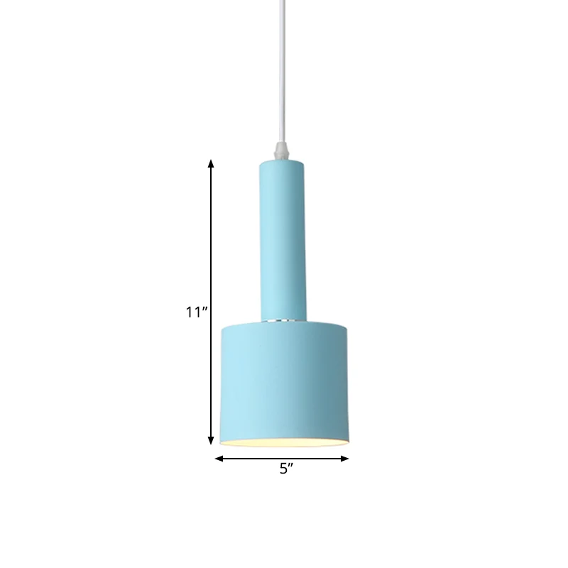 2-laags metalen hanglampset Macaron 1 lichtblauwe plafondhanglamp boven tafel Clearhalo