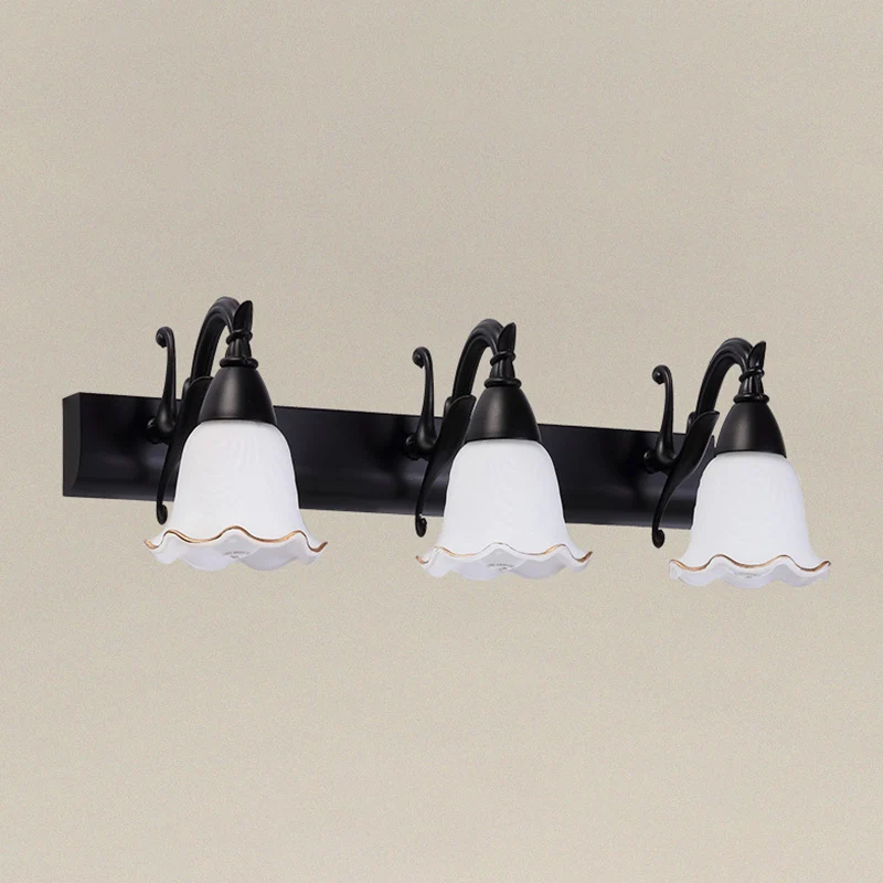 2-lichts badkamerlamp Amerikaans waterdicht licht boven spiegel witte glazen kap Clearhalo