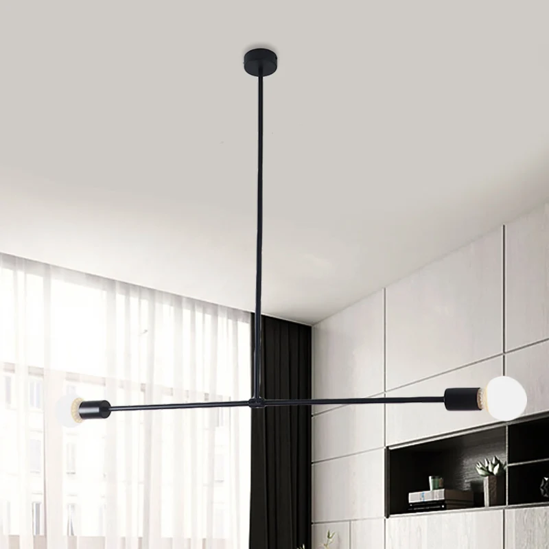 31,5"/39" W zichtbare kroonluchterlamp moderne stijl metaal 2-kops hangende binnenverlichting zwart/goud Clearhalo