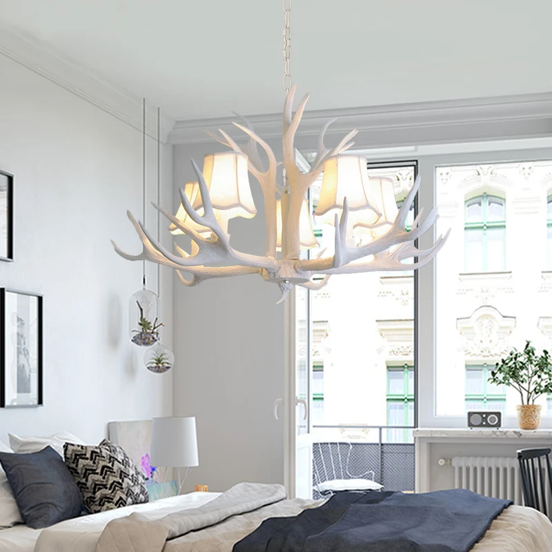 3/4/5 lampen kroonluchter verlichtingsarmatuur moderne kegel hars plafond hanglamp wit voor woonkamer Clearhalo