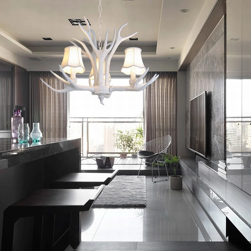 3/4/5 lampen kroonluchter verlichtingsarmatuur moderne kegel hars plafond hanglamp wit voor woonkamer Clearhalo