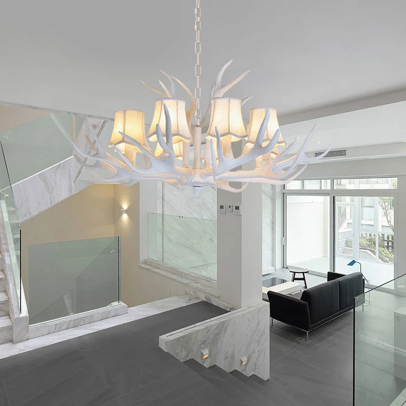 3/4/5 lampen kroonluchter verlichtingsarmatuur moderne kegel hars plafond hanglamp wit voor woonkamer Clearhalo