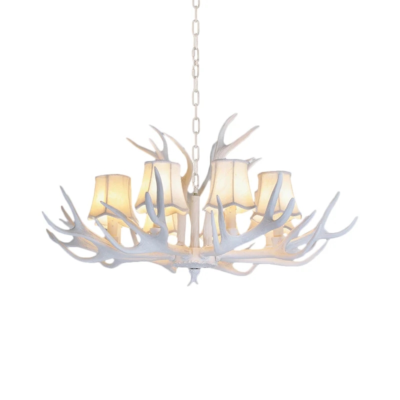 3/4/5 lampen kroonluchter verlichtingsarmatuur moderne kegel hars plafond hanglamp wit voor woonkamer Clearhalo