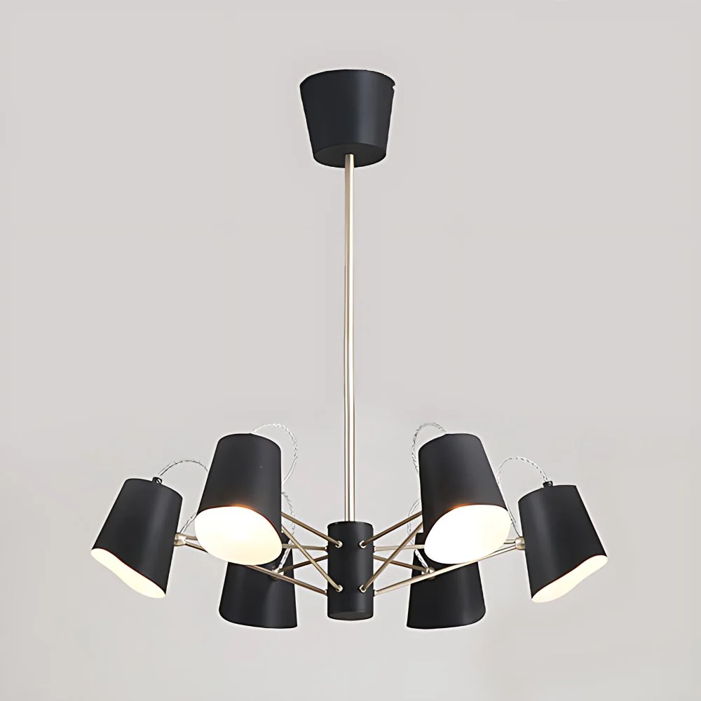 3/6/8 lampen emmer kroonluchter licht eigentijds metaal zwart hanglamp voor woonkamer Clearhalo