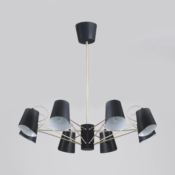 3/6/8 lampen emmer kroonluchter licht eigentijds metaal zwart hanglamp voor woonkamer Clearhalo