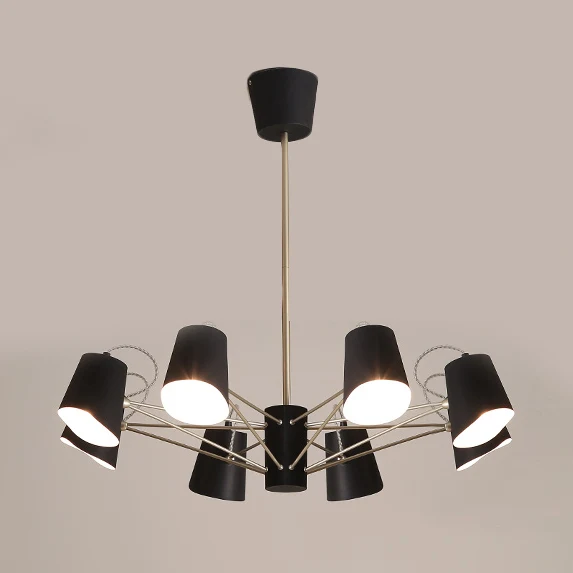3/6/8 lampen emmer kroonluchter licht eigentijds metaal zwart hanglamp voor woonkamer Clearhalo
