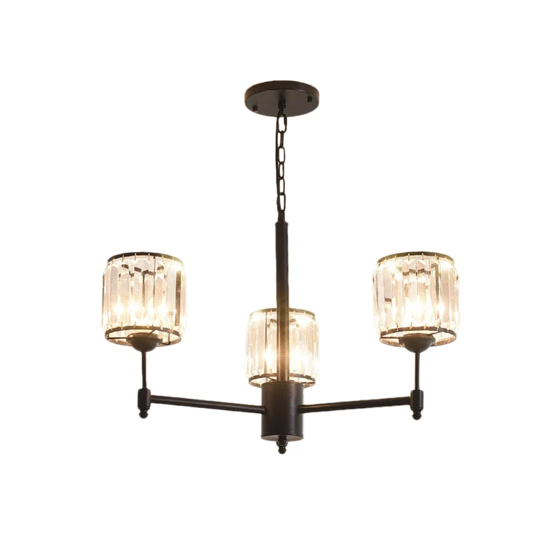 3/6/8 lampen radiale hangende kroonluchter hedendaagse kristallen hanglamp zwart voor slaapkamer Clearhalo