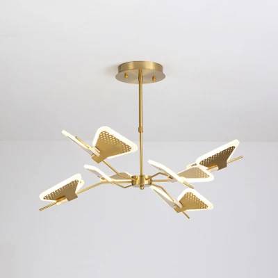 3/6/8 lampen slaapkamerkroonluchter met vlinder acryl kap goud/wit hangende plafondhanger Clearhalo