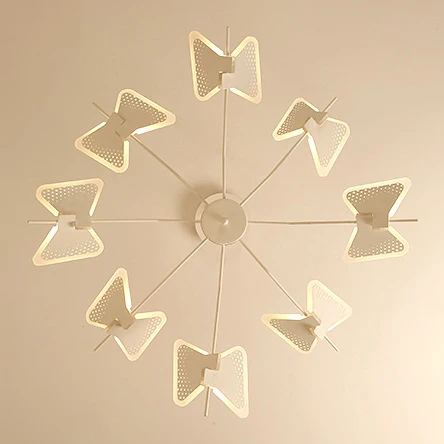 3/6/8 lampen slaapkamerkroonluchter met vlinder acryl kap goud/wit hangende plafondhanger Clearhalo
